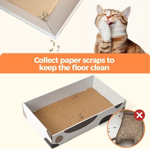 ComSaf Cat Scratcher Box 17 x 10 in, 3 Reversible Cardboard Pads for Cats in Kuwait