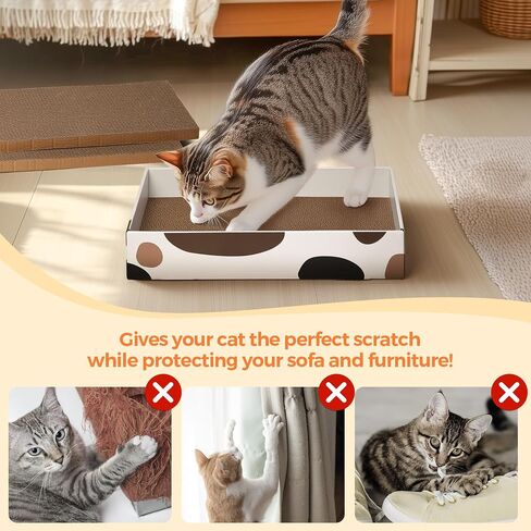 ComSaf Cat Scratcher Box 17 x 10 in, 3 Reversible Cardboard Pads for Cats in Kuwait