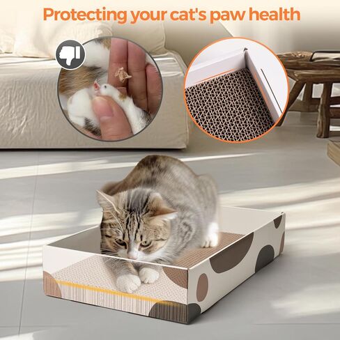ComSaf Cat Scratcher Box 17 x 10 in, 3 Reversible Cardboard Pads for Cats in Kuwait