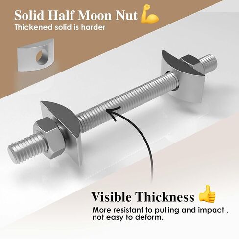 Furniture Fastening Connectors: Secure Countertops, Butcher Blocks, Tables, and Bed Frames with Bolt and Nut Hardware, Draw Bolts, and Miter Bolts (5/16" x 3-3/16" (10PCS)) in Kuwait