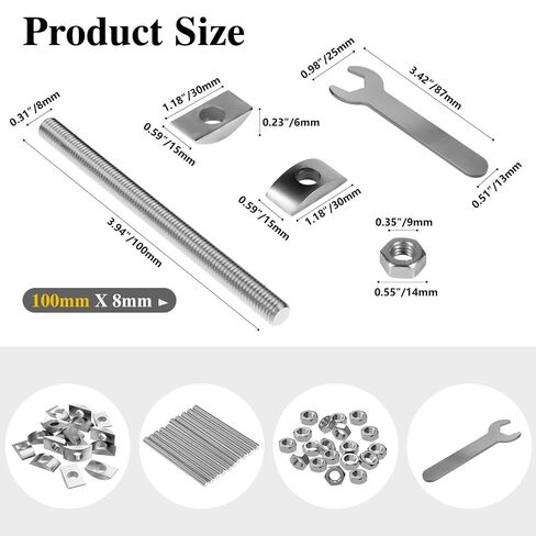 Furniture Fastening Connectors: Secure Countertops, Butcher Blocks, Tables, and Bed Frames with Bolt and Nut Hardware, Draw Bolts, and Miter Bolts (5/16" x 3-3/16" (10PCS)) in Kuwait