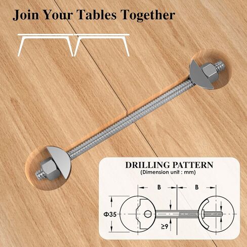 Furniture Fastening Connectors: Secure Countertops, Butcher Blocks, Tables, and Bed Frames with Bolt and Nut Hardware, Draw Bolts, and Miter Bolts (5/16" x 3-3/16" (10PCS)) in Kuwait