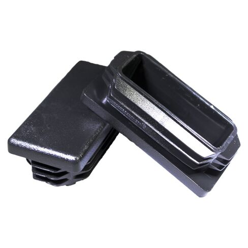 Prescott Plastics 2" x 3" Ribbed Plastic Hole Caps, Rectangular Black Metal Tubing End Caps, Strong Indoor Outdoor & Furniture Leg Inserts, Impact & Weather Resistant, Made in The USA - 10 Pack in Kuwait
