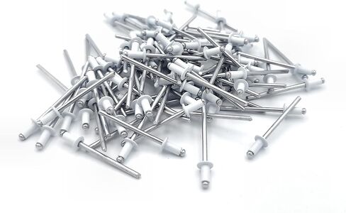 Metal Magery 100 مسامير من الألومنيوم الأبيض ذات نهاية مفتوحة الكمية: 100 (4-4 1/8 بوصة × 1/4 بوصة (نطاق قبضة 0.188-.250 بوصة)) in Kuwait