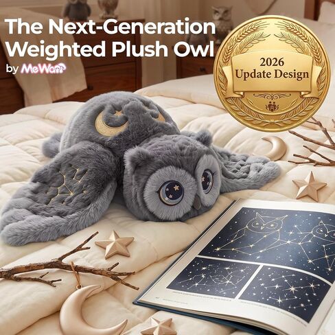Mewaii Weighted Stuffed Animals Owl Plush, Heatable Coolable, 2-5lbs, 23in in Kuwait