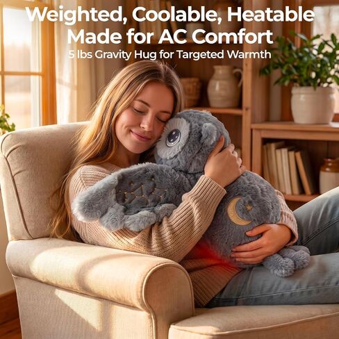 Mewaii Weighted Stuffed Animals Owl Plush, Heatable Coolable, 2-5lbs, 23in in Kuwait