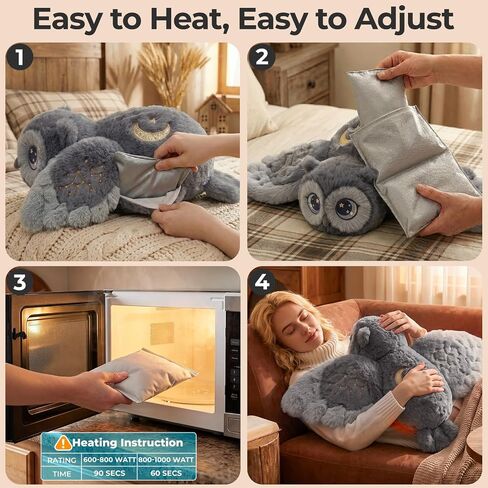 Mewaii Weighted Stuffed Animals Owl Plush, Heatable Coolable, 2-5lbs, 23in in Kuwait