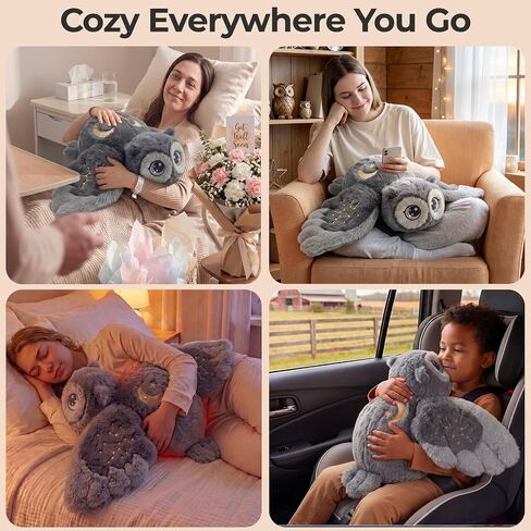 Mewaii Weighted Stuffed Animals Owl Plush, Heatable Coolable, 2-5lbs, 23in in Kuwait