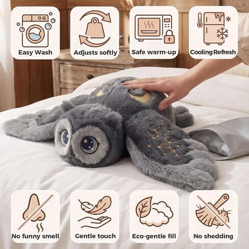 Mewaii Weighted Stuffed Animals Owl Plush, Heatable Coolable, 2-5lbs, 23in in Kuwait