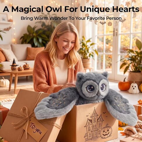 Mewaii Weighted Stuffed Animals Owl Plush, Heatable Coolable, 2-5lbs, 23in in Kuwait