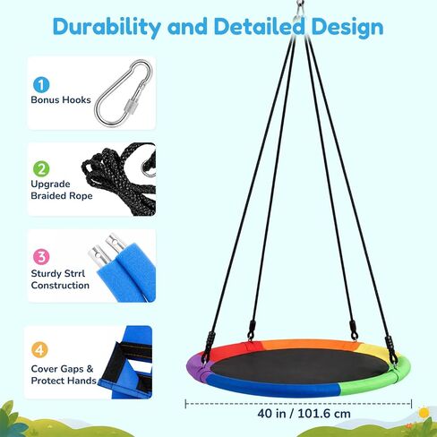 40 Inch Saucer Tree Swing for Kids & Adults in Kuwait