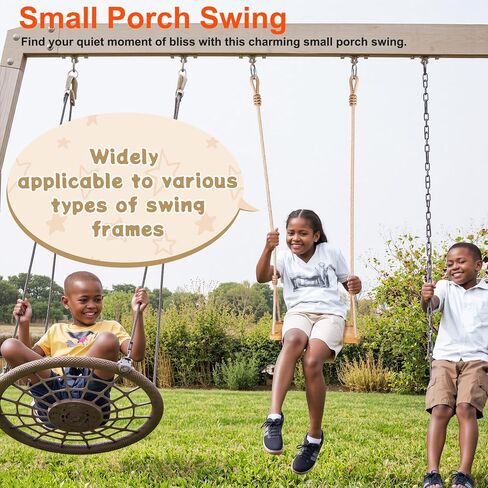 Bamboo Swing for Kids, 77in Tree Straps, 440lb Indoor Outdoor in Saudi Arabia