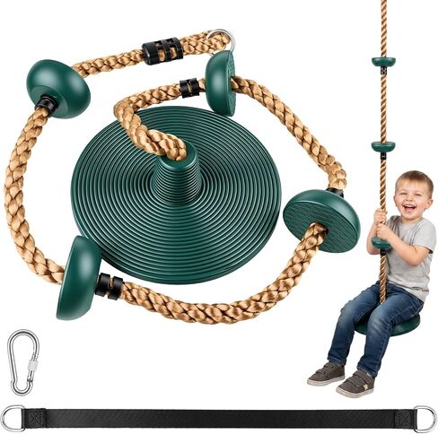 Tree Swing 330LB, Rope & Platform Set with Carabiner, Green in Saudi Arabia