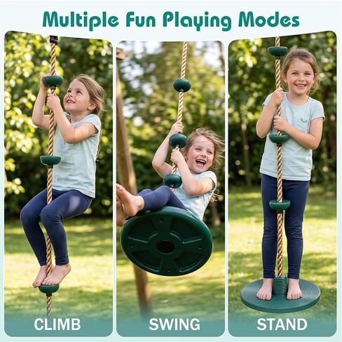 Tree Swing 330LB, Rope & Platform Set with Carabiner, Green in Saudi Arabia