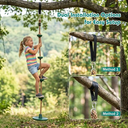 Tree Swing 330LB, Rope & Platform Set with Carabiner, Green in Saudi Arabia
