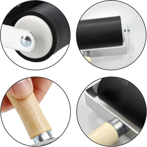 HZJPIN 3 Pack Rubber Roller Brayer Rollers, Art Craft Roller for Print, Ink, Stamping Tools, 4 inch, 2.4inch and 1.4 inch in Saudi Arabia