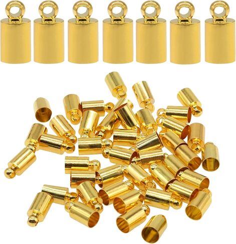 Cord End Caps, Gold, 4mm Inner Diameter, 100Pcs in Saudi Arabia