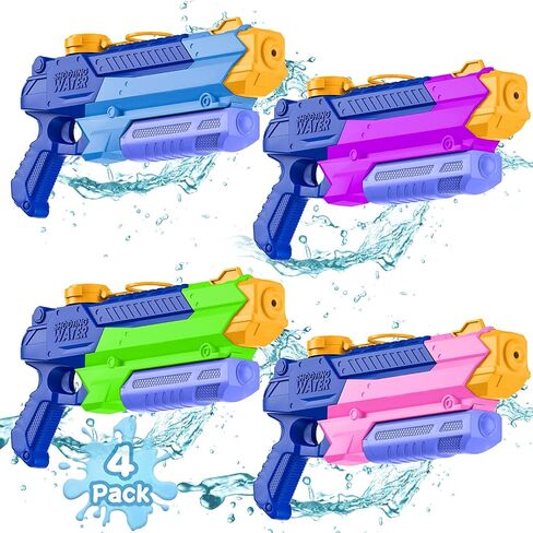 Water Guns for Kids Adults 4 Pack 400CC Long Range Squirt Toy, Pool Beach Summer Gifts in Kuwait
