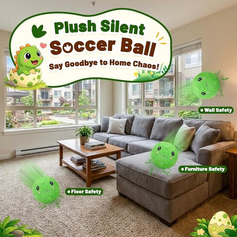 Indoor Silent Soccer Ball for 1-3 Soft Inflatable Dino Plush Ball in Saudi Arabia