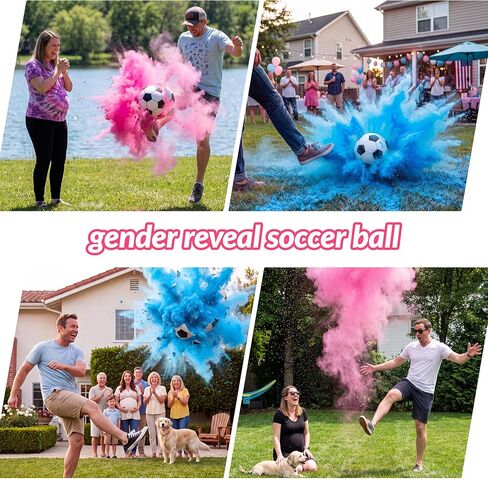 Gender Reveal Soccer Ball Kit, Pink & Blue Powder, Boy or Girl in Kuwait