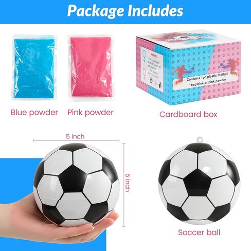 Gender Reveal Soccer Ball Kit, Pink & Blue Powder, Boy or Girl in Kuwait