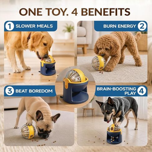 KADTC TreatOrbit 2-in-1 Dog Puzzle Toy, Treat Ball Dispenser, Slow Feeder in Kuwait