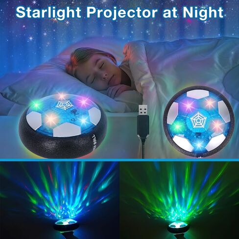 Hover Soccer Ball for Kids, 2in1 LED Hover Soccer Indoor with Foam Bumper in Kuwait