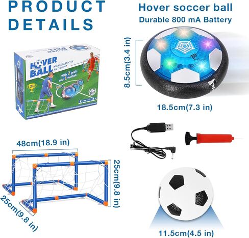 Hover Soccer Ball for Kids, 2in1 LED Hover Soccer Indoor with Foam Bumper in Kuwait