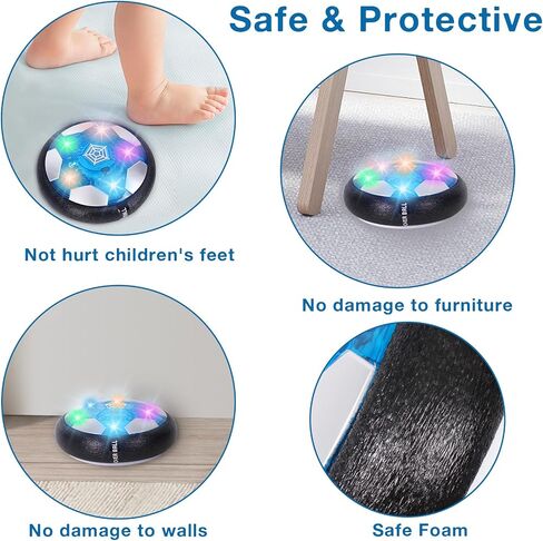 Hover Soccer Ball for Kids, 2in1 LED Hover Soccer Indoor with Foam Bumper in Kuwait