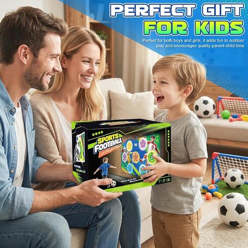 Upgraded Electronic Soccer Game for Kids Ages 3-5 6-8 8-12, Real-Time Scoring Target with 3 Modes, Indoor Outdoor Soccer Toss Toy with 2 Soft Ball, Soccer Bot Birthday Gifts for Boys Girls in Kuwait