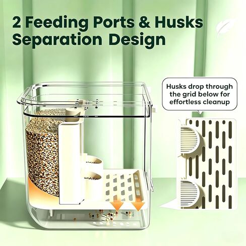 No Mess Automatic Bird Feeder for Cage, Transparent Parrot Seed Feeder in Kuwait