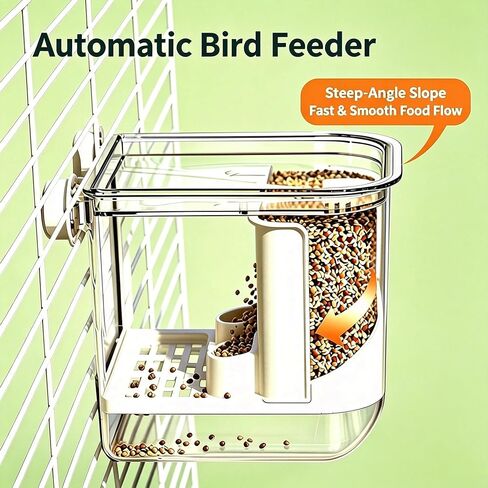 No Mess Automatic Bird Feeder for Cage, Transparent Parrot Seed Feeder in Kuwait