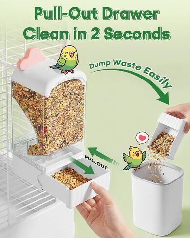 Bucatstate No Mess Bird Feeder, Auto Dispenser, Dual Filter & Waste Drawer in Kuwait