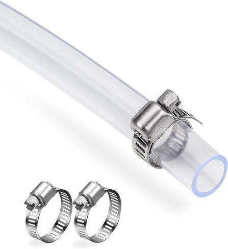 معرف DAVCO 3/4 بوصة - أنبوب فينيل شفاف بطول 25 قدمًا، أنبوب PVC مرن منخفض الضغط، خرطوم فينيل بلاستيكي خفيف الوزن مقاوم للمواد الكيميائية للأشعة فوق البنفسجية، خالٍ من مادة BPA وغير سام، مع مشبكين من الفولاذ المقاوم للصدأ in Kuwait