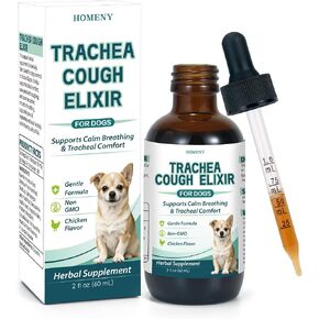 Collapsed Trachea Treatment for Dogs, Trachea Support Drops, Respiratory Support Supplement, Helps Maintain Calm Breathing & Airway Comfort, Relieve Nighttime Dry Wet Cough - 60mL (Chicken Flavor) in Kuwait