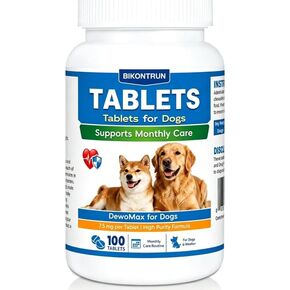 lverm for Dogs, High-Purity Digestive Health Support, Supports Canine Heart Wellness & Cardiovascular Balance, 7.5 mg per Tablet, Monthly Care Routine, 100 Tablets in Kuwait