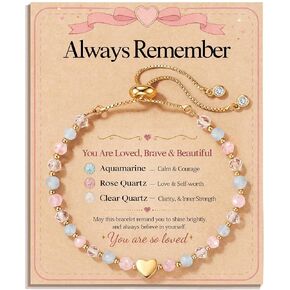 HGDEER You Are Loved, Hypoallergenic Heart Crystal Bracelet Gifts for Girls in Kuwait
