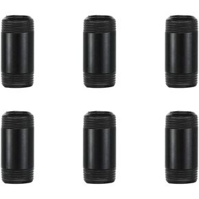 GeilSpace 6 Pack 3/4" × 54" Pre-Cut Black Metal Pipe, Industrial Steel Fits Standard Three Quarters Inch Threaded Pipes and Fittings - Vintage DIY Industrial Shelving (3/4" × 54", Black) in Saudi Arabia