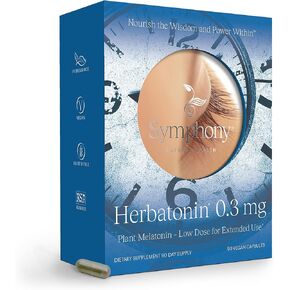 Herbatonin 0.3mg – أول نباتي ميلاتونين (ميلاتونين نباتي طبيعي) – 90 كبسولة نباتية (إمدادات تكفي 90 يومًا) جرعة منخفضة، مساعد طبيعي للنوم ودعم إيقاع الساعة البيولوجية... in Kuwait