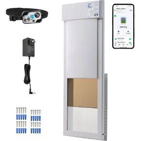 Power Pet Automatic WiFi Pet Door, Large Door Mount, Factory Refurbished by High Tech Pet, Certified, Full Warranty, Pet Operated, Auto Dead-Bolt Lock, Air-Tight, Quick, Quiet, Assembled in USA in Kuwait