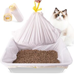 Litter Box Liners 20 Count, 37" x 18" Jumbo 3MIL Thicken Cat Litter Bags Tear Resistant Disposable Cat Litter Liners for XL Stainless Steel Litter Box and Other Suitable Size Litter Box in Kuwait