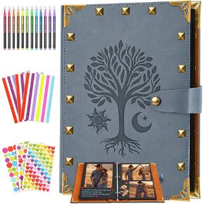 Scrapbook Album Kit with 60 Black Writable Pages, 12 Pastel Pens & Stickers in Kuwait