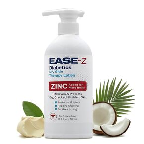 لوشن Ease-Z لمرضى السكري للبشرة الجافة. الزنك وزبدة الشيا يخففان من الجفاف ويقللان الاحمرار ويهدئان التهيج والحكة. طويلة الأمد. 10.9 أوقية. in Kuwait