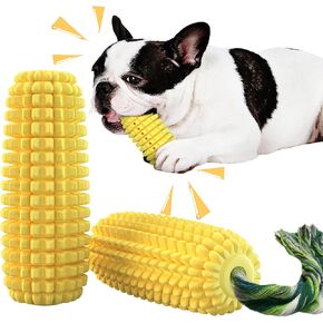 Dog Chew Toys for Aggressive Chewers,Corn Interactive Squeaky Dog Toys for Puppy Medium Breed,Tough Rubber Dental Chew Dog Toys in Kuwait