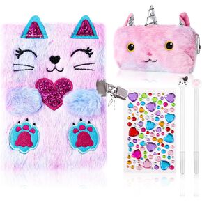 DHQH Cat Diary with Lock Gift for 6 7 8 9 10 11 12 Year Old Girl,Secret Journal Notebook Diary for Kids Christmas Gift Set in Kuwait