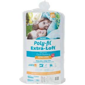 Fairfield Poly-Fil Extra-Loft Quilt Batting, Premium Polyester Batting for Quilting, Ideal for Lap Blankets and King-Sized Projects, Quilting Supplies, 120" X 120" in Kuwait
