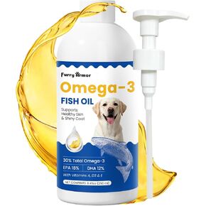 Omega 3 Fish Oil for Dogs & Cats, 300mg EPA+DHA, 8.45 oz in Kuwait
