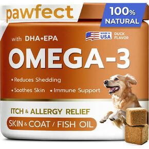 Fish Oil Omega 3 for Dogs - Itch & Allergy Relief, Skin & Coat Supplement in Kuwait