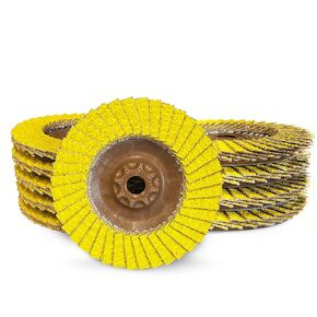 CS Unitec PLANTEX SunFire Ceramic Trimmable Flap Disc, Eco-Friendly Hybrid 40/60 Grit Grinding Wheel, 5" Dia., 5/8-11 Hub, Type 29, Made in Germany, 10 Pack Abrasive Wheels in Saudi Arabia