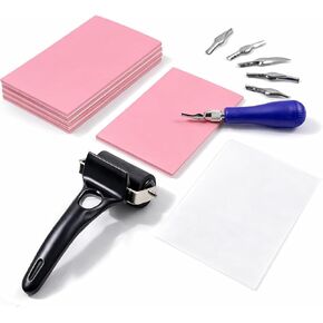 Linocut Kit for Printmaking with 5 Soft Blocks & Built-in Cutter in Kuwait